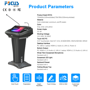 Bán hàng nóng hiện đại nhựa v-hình dạng Bục Giảng kỹ thuật số bục màn hình nhà thờ tương tác giảng trang bị micro học tập Đào Tạo - Product Image 3