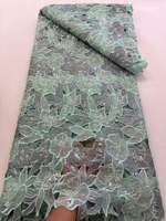 Tissu en dentelle brodée florale de luxe 100% polyester sans élastique