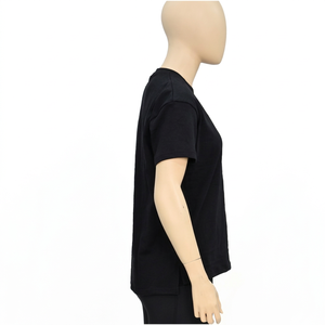 Camiseta minimalista de algodón sólido con cuello redondo y manga corta para mujer, blusa básica holgada y transpirable para verano, camiseta informal y elegante para damas - Product Image 1