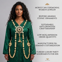 Chaîne de corps ethnique perlée en métal pour mariée, avec sangle d'épaule et de dos, pour mariage, Algérie, Maroc, OEM ODM, vente en gros personnalisée