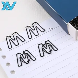 Huisdier Gecoate Metalen Draad Zwarte Kleur Letter M Ontwerp Paperclips