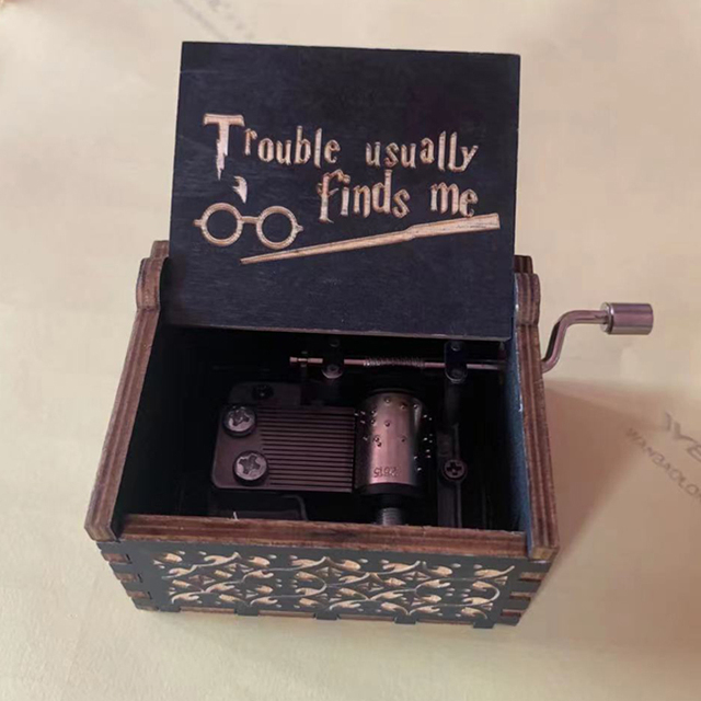 24 Designs Harry Melody Hand Crank Laser Engraved Hand Crank Wooden Music Box