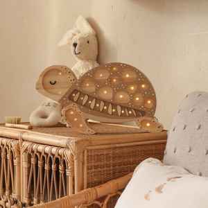 Segno animale casa camera da letto ornamento decorativo LED luce notturna per bambini bambino vivaio decorazione carina tartaruga in legno lampada da tavolo - Product Image 6