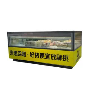 Deep freezer with big window frozen product seafood display fridge dual temperature refrigeration equipment