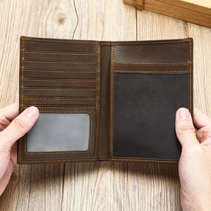 Plan de transport hommes Crazy Horse porte-cartes en cuir véritable RFID portefeuille en cuir <span class=keywords><strong>voyage</strong></span> portefeuille porte-passeport couverture hommes porte-carte - Product Image 3