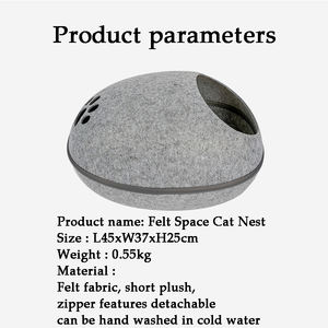 Nueva venta al por mayor gato perro ecológico cómodo cálido suave cáscara de huevo redondo fieltro cama para mascotas - Product Image 4