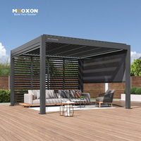 Wasserdichte Aluminium-Pergola mit motorisiertem Lamellen dach für Garten terrasse Hinterhof