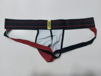 Suspensoir (Jock Strap) En Cuir Pour Homme Rouge - Noir Et Rouge - Neuf Avec étiquettes