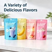 Sachets refermables imprimés Blueberry Milkshake, sacs d'emballage alimentaire de qualité alimentaire avec trou de suspension