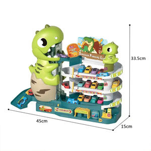 Yeni DIY yarış arabaları parça dinozor park <span class=keywords><strong>Lot</strong></span> <span class=keywords><strong>3</strong></span>-Storey elektrikli oyuncak yuvası araba elektrikli izleme oyuncak yuvası tren - Product Image 6