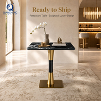 Table de salle à manger ronde de luxe QIANCHENG, fabrication moderne, plaquée or, blanche, ensemble de salle à manger intérieure, mobilier de restaurant