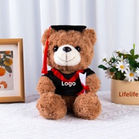 Ours en peluche super doux en coton PP, vêtu d'un t-shirt, d'un nœud papillon ou d'un polo, personnalisable avec logo d'ours en peluche, parfait