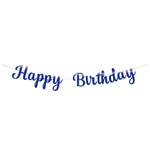 Happy Birthday <b>Banner</b> Gold Silver Rose Gold Blue Pink Triangular Foil Stamped Party Decorations Birthday Elegant Durable - Product Image 2