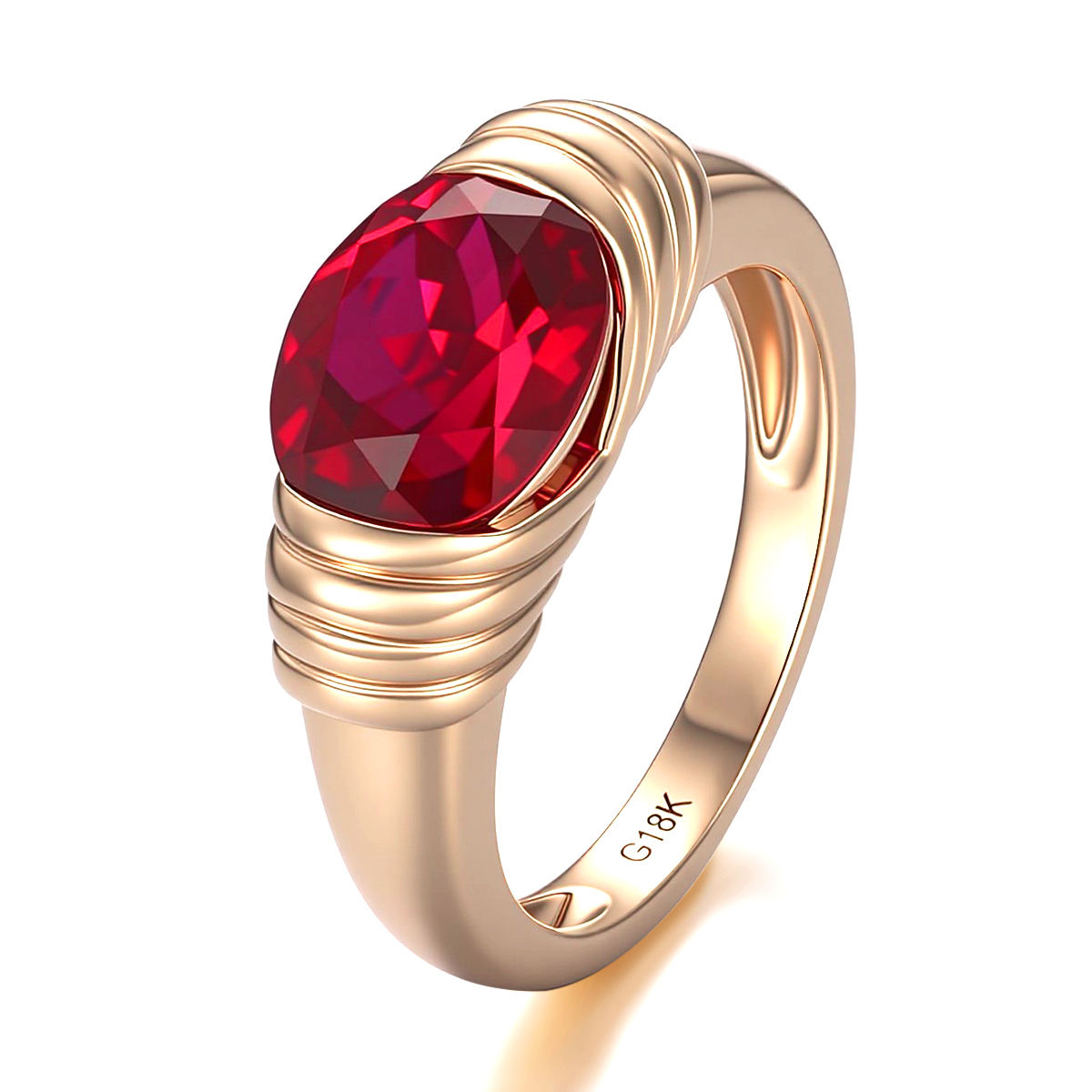 Real solid 10Kgold lab gemstone ring