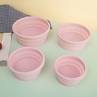Ensemble de contenants alimentaires ronds thermiques portables pour les voyages en plein air, pique-niques, boîte à lunch pliable en silicone avec couvercle à fermeture à pression
