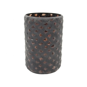 เชิงเทียนแก้วสำหรับตกแต่งบ้าน,เชิงเทียนแก้วที่ใส่เทียนทำมือทรงยาวสีน้ำตาลหรูหราสไตล์คลาสสิกสำหรับตกแต่งบ้าน - Product Image 1