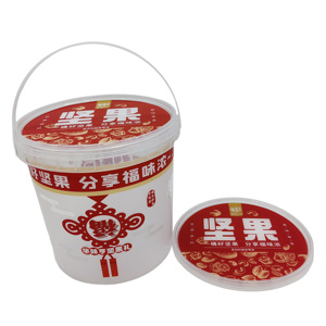 Bán Buôn Tùy Biến Trong Khuôn Nhãn Hộ Gia Đình Xô PP Nhựa IML Tất Cả Các Mục Đích Xô 2000Ml Hoa Xô Hộp - Product Image 1