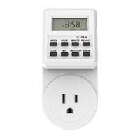 Mini minuteur électronique intelligent US avec prise, affichage LCD, 2 prises, 15A 220V, en matériau PC, contrôle automatique pour la maison