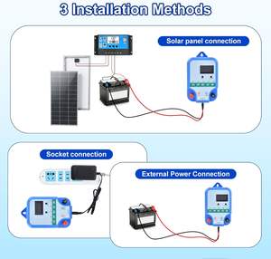 Elettrificatore <span class=keywords><strong>per</strong></span> Recinzione Elettrica da 12V ad Energia Solare <span class=keywords><strong>per</strong></span> Bovini, Cavalli, Pecore, Suini e Orsi, Design Classico con Telaio in Plastica <span class=keywords><strong>per</strong></span> Uso in Giardino - Product Image 4
