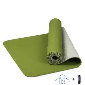 Direkt lieferung TPE Yoga matte Yoga Sport Gymnastik Yoga matte Rutsch fest 6mm individuelles Logo UV Druck umwelt freundlich doppels chichtige TPE Yoga matte