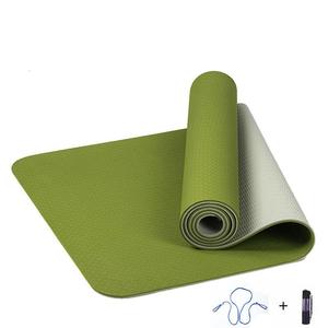 Dropshipping Tpe Yoga Mat De Yoga Sport Gym Yogamatt Anti Slip 6Mm Custom Logo Uv Print Eco Vriendelijke Dubbele layer Tpe Yoga Mat