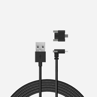 Kabel USB 3.0 Tipe-C Sudut Kanan dengan Pengunci Sekrup Ganda ZED 2i StereoLabs 0.3m 1.5m 3m untuk Mesin Visi Industri dan Robotika