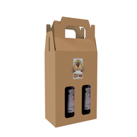 Caja de Cartón Corrugado Kraft para Cerveza y Vino, Portátil, Personalizada con Impresión, Venta al Por Mayor