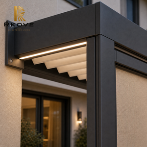 Pérgola Motorizada de Aluminio RKOVE RK-C1 3*3 con Pantallas Enrollables y Luz LED, Techo de Láminas Impermeable, Gazebo para Patio Exterior con Privacidad - Product Image 4