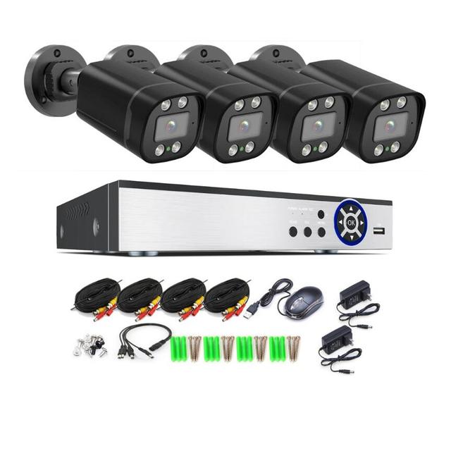 AHD DVR Kit with  4 1080P Outdoor Cctv Camera DVR  App XMeye Control Security Camera System