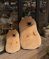 Coussin en peluche Beyman en forme d'ours mignon à thème kaki, coussin décoratif doux et coussin de canapé, cadeau de Noël unisexe