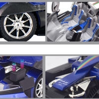 Modelo de Roadster Descapotable a Escala 1:24 de Aleación Fundida a Presión con Luces, Sonido, Retroceso y Puertas, Capó y Maletero Abribles