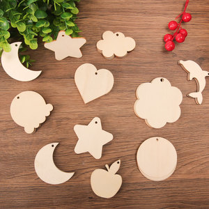 Chips de Madera Redondos Pintados a Mano para Decoración de Paredes de Jardín de Infancia, Manualidades DIY, Decoraciones para Aulas - Product Image 3