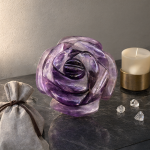 Fleurs sculptées à la main en cristal d'améthyste : un mélange serein de beauté, de guérison et d'élégance pour la maison et les cadeaux - Product Image 2