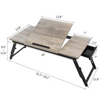 Combohome bambou réglable en bois Table de lit pour ordinateur portable Table réglable pour ordinateur inclinable table d'étude de lit pliant