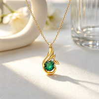 Bijoux Moyu en argent véritable 925 plaqué or 18 carats, bijoux de haute qualité, pendentif en zircon émeraude, collier en argent 925 pour femmes