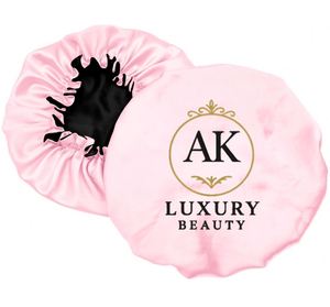 Reversible Double Layer Satin Ruffles Sleeping Sleep Cap for Natural Curly Hair Bonnet With Design Promotion Gift - Product Image 4