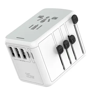 International USB PD35W Travel Adapter With Type C, Universal 8A MAX Travel Plugs & Sockets