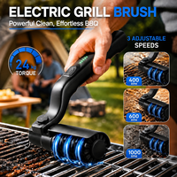 180 °   Nettoyeur de barbecue électrique réglable, brosse électrique pour barbecue rechargeable 1000 tr/min, brosse électrique à rouleaux en acier inoxydable