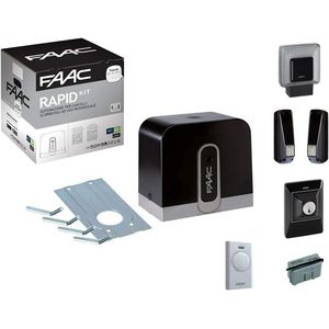 Kit rapide FAAC 24V pour automatisation de portail coulissant, poids maximal 400 kg, IP44, design contemporain - Product Image 1