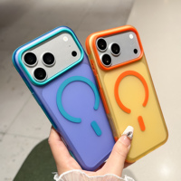 Casing Magnetik Datar Mewah Grosir untuk 18pro Max 17pro Max 16 15 14 13 TPU+PC+TPE Hybrid Anti Benturan Penutup Belakang Nirkabel