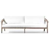 Modernes Teakholz Outdoor-Sofa-Set, Moderne Gartenmöbel-Garnitur für Innenhof, Resort, Villa, Hotelgarten