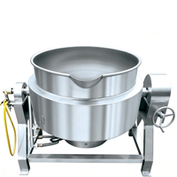 Marmite de mélange industrielle chauffée au gaz de 100L à 1000L avec agitateur, chaudière à double enveloppe pour aliments, lait de soja, pâte de viande
