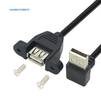 90-Grad-USB2.0-Stecker auf -Buchse mit Schraubbefestigung USB-A-Verlängerungskabel