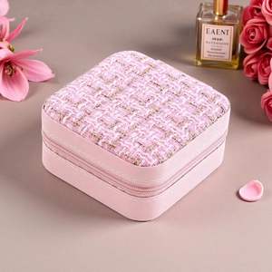 Boîte de Rangement de Bijoux de Luxe en Gros, Organisateur Mini pour Boucles d'Oreilles, Colliers, Bagues, avec Fermeture Éclair et Miroir, Emballage Cadeau pour Bijoux - Product Image 3