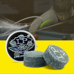 Ensemble de 6 pointes de rechange en cuir LP durables pour queue de billard, à coller, 10 mm, 10,5 mm, 11 mm, 1/2, avec boîte portable - Product Image 2