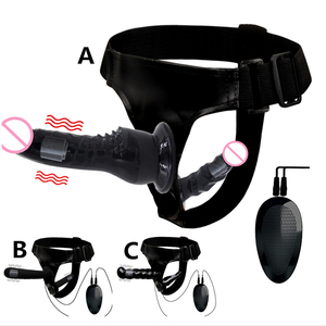 Boîte personnalisée gratuite-Double pénis godes réalistes <span class=keywords><strong>Strapon</strong></span> Ultra élastique harnais ceinture sangle sur <span class=keywords><strong>gros</strong></span> gode vibrateur jouets sexuels pour adultes - Product Image 1