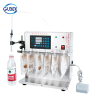 Machine de remplissage semi-automatique GUBEK à tête unique pour sachets à bec verseur, 6 fentes, pour jus, lait et liquides