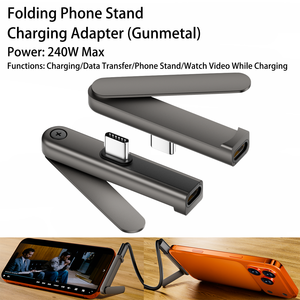 <span class=keywords><strong>Adattatore</strong></span> di ricarica rapida <span class=keywords><strong>USB</strong></span> Type-C 8 pin da 240W, bestseller 2026, con supporto pieghevole per telefono e trasferimento dati PD3.1, compatibile con supporto per telefono - Product Image 2