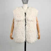 Gilet sans manches en fausse fourrure pour femme, coupe ample, épais et chaud, en laine, vente directe usine