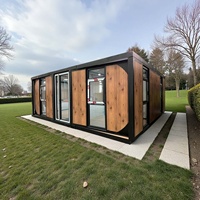 Maison préfabriquée en conteneur pliable à 2 chambres, prête à vivre, utilisation hôtelière, design moderne du milieu du siècle